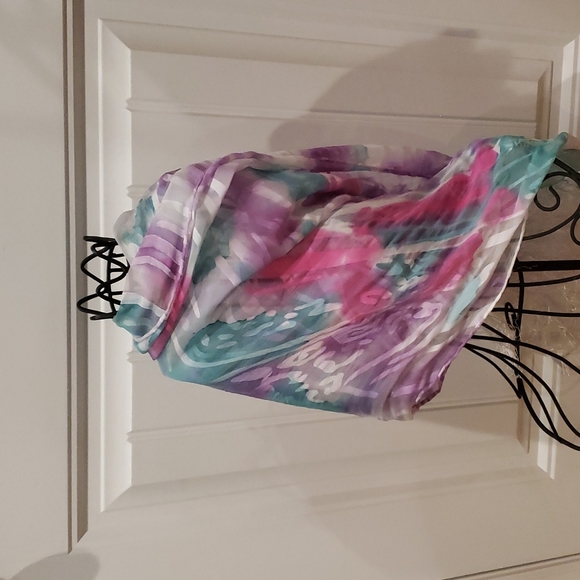 NWT Satin Fringe hand dyed shawl - Picture 6 of 8